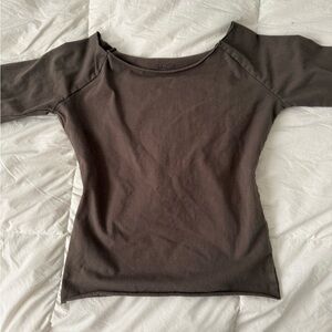 Army green off the shoulder top